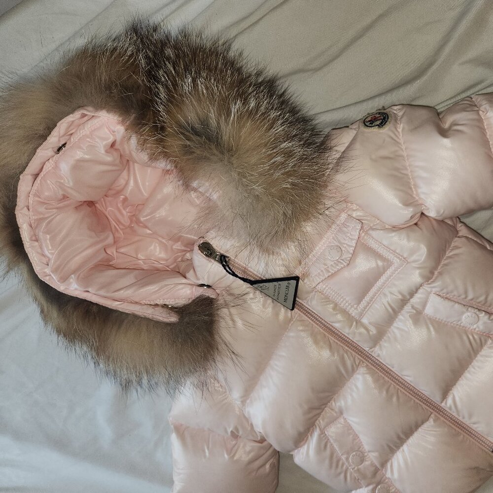 Moncler pink baby girl coat